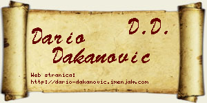 Dario Dakanović vizit kartica